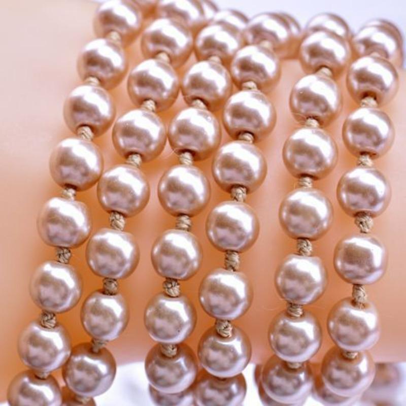 Glass Imitation Pearl Necklace Women's Simple Knotted Multi-layer Long Sweater Chain
