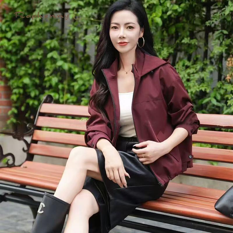 

Женская короткая куртка Raphenny с капюшоном свободного кроя L