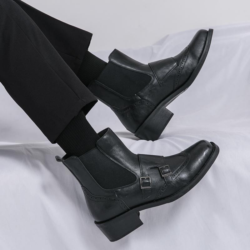 Classic Retro Style Men Leather Boots Anti-slip Wearable High-quality Soles Business Boots Men Outdoor Comfortable Driving Boots