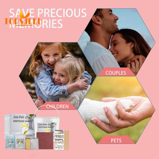 1 Set Mold Powder,Creative DIY,Harmless Baby Footprint Hand Plaster,Molding Casting Kit,Valentine's Day