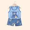 2PCS Children Clothing Vest Suit Children's Sets Summer Cotton T-Shirts Shorts Boys Girls Sleeveless Kids Clothes for Baby