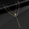 Fashion Personality Crystal Cross Pendant Necklace Hip Hop Uncommon Choker Chain Trendy Men Jewelry