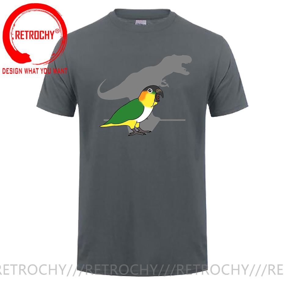 Trex Black Headed Caique TShirt Funny Bird Memes T Shirt Dinosaur Harajuku Gothic Unisex Tshirt Ullzang Streetwear Tops Tee Shirt