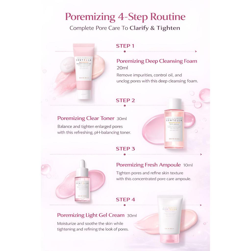 Skin1004 Poremizing Cura dei Pori Kit da Viaggio 4 Fasi