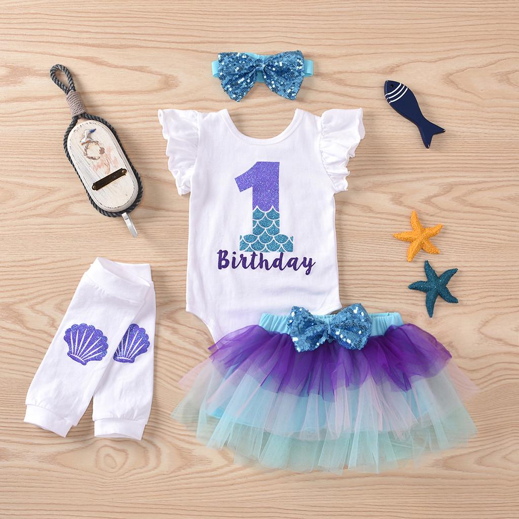 

Infant Newborn Baby Girls Romper Tulle Skirt Princess Set Birthday Outfits