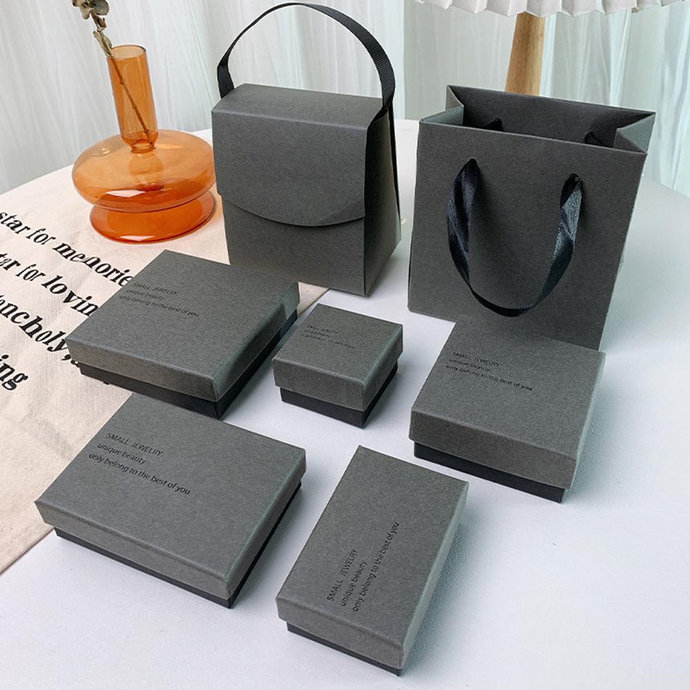 Gray Black Cardboard Jewelry Box Ring Earrings Bracelet Pendant Jewelry Box Gift Packaging Box Jewelry Organizer