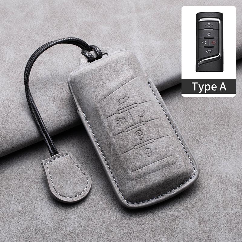 Leather Car Remote Key Case Cover For GAC Trumpchi GS4 GM8 GA3 GA6 SGS7 GA4 GS5 GS3 Legend GS8 Keychain Accessories
