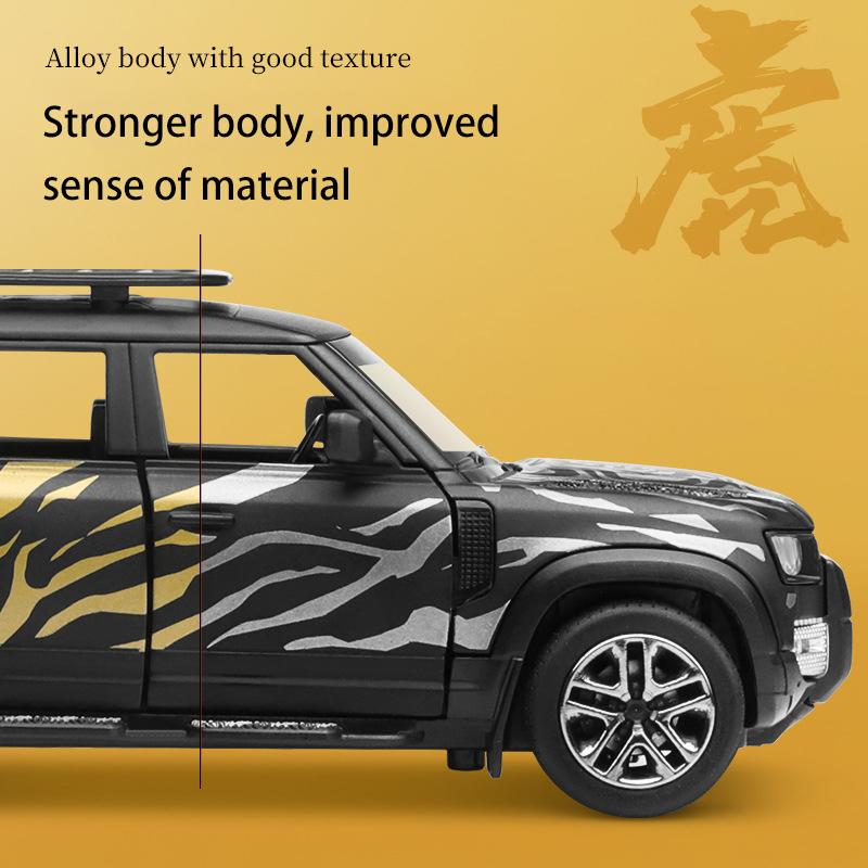 1/32 Scale Land Rover Defender 110 Diecast Car Model Toy, Pull Back Toy Vehicle with Sound and Light for Kids Toddler Boys Girls Gift Collection