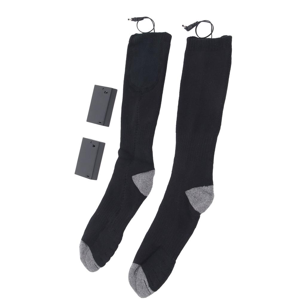 Elektrisch beheizte Socken Batteriebetrieben Bequeme Baumwollsocken für Winterreisen Camping Radfahren Skifahren Wandern Eins