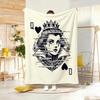 Artwork Q-Q Playing Cards Throw Lightweight 240g Flannel Blanket Soft Skin-friendly for Summer Cooling