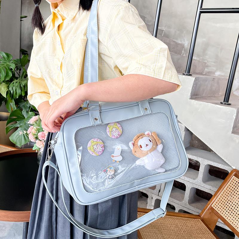 Japanese jk uniform bag cute casual transparent soft girl girl student shoulder pain bag baby bag portable messenger bag