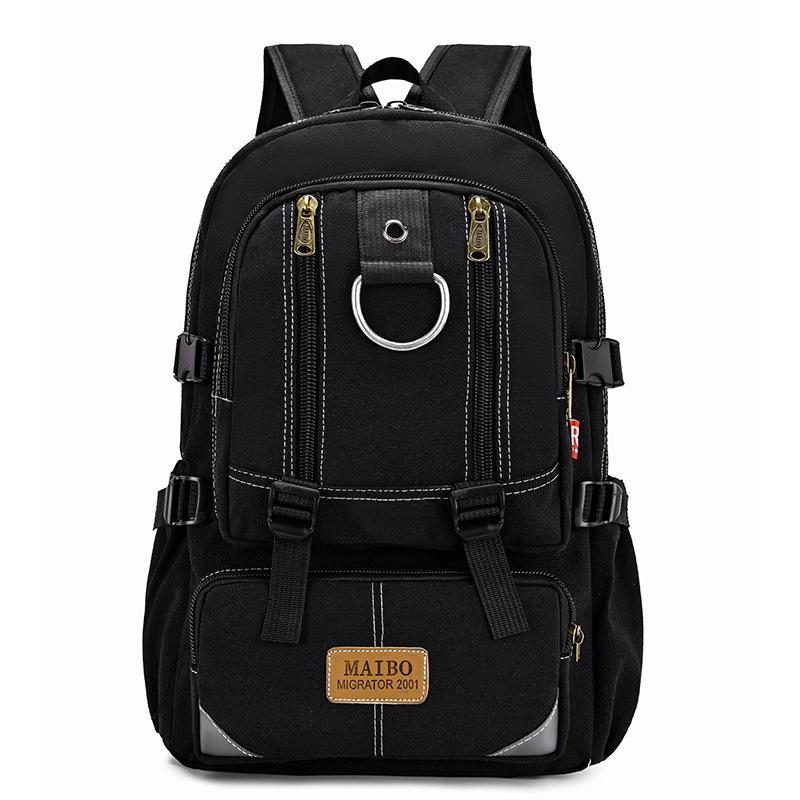 

Outdoor Fashion Wear-Resistant Canvas Backpack Retro Lightweight Travel Bag Medium College Student Large-Capacity Computer Bag чорний