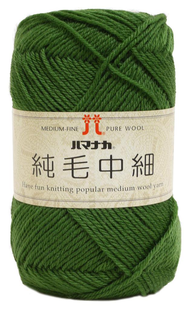 Hamanaka Pure Wool Fingering Weight Color 24 40g Set of 5 0012 Yarn, (Green), (approx. 160m), Balls,