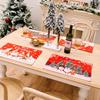 Festive Cartoon Style Christmas Table Decorations Red Snowflake Plush Santa Snowman Reindeer Placemats
