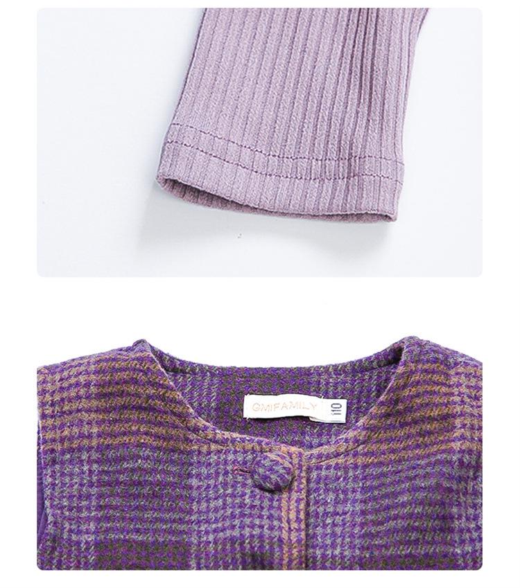 Girls' 2025 Spring Plaid Three-Piece Outfit - Korean-Style Fashion for Baby and Toddlers