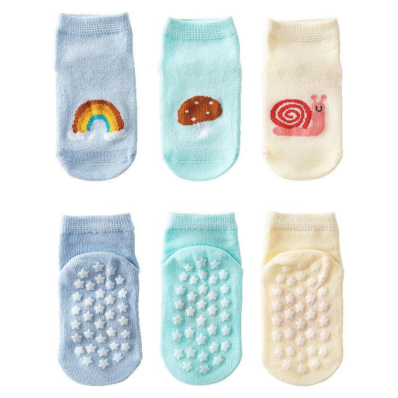 Baby Anti-Slip Floor & Walker Socks (3-Pair Pack) M (1-3Y, 12-14cm)