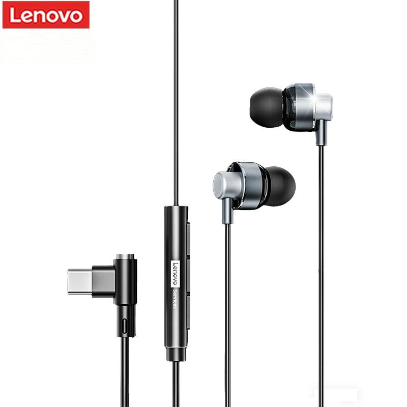 

Original Lenovo Y100 Wired In-Ear Earphone 3.5mm/Type-C High-Fidelity Sound Mic Gaming 3D Surround Sport Music Headphone for Phone PC NEW TYPE-C чорний