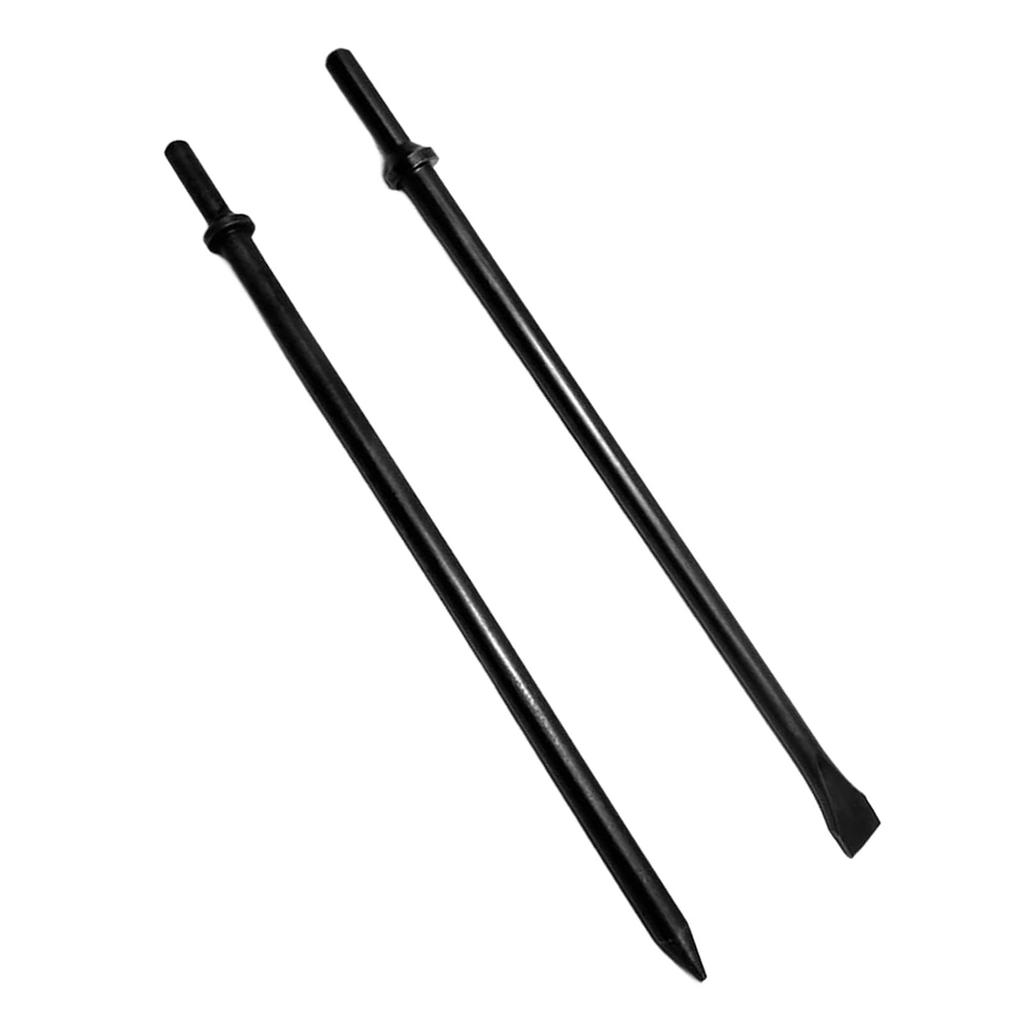 Pack of 2 Pneumatic Cold Chisel Steel Demolition Chisels 14Inch Length Round Collar Design for Concrete Tile Removal