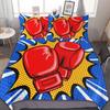 Boxing Bedding Set Red Boxing Gloves Pattern Comforter Cover Sports Theme Duvet Cover Room Pugilism Games Bedding Collection