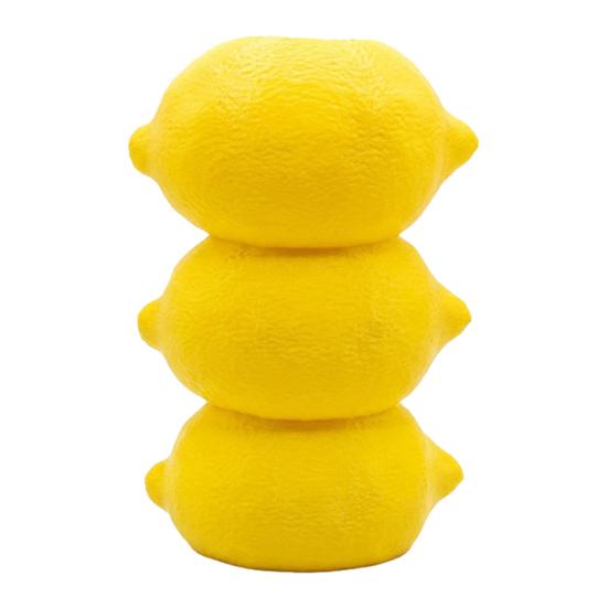 Cute 3D Printed Lemon Vase, 5.12  Small Stacked Fruit Shaped Flower Vase, Yellow Lemon Desktop Organizer for Table Centerpieces, Living Room, Kitchen,