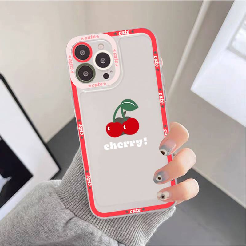 Lovely Cherry Strawberry Phone Case for iPhone 11 12 13 Mini Pro Max 14 Pro Max Case shell