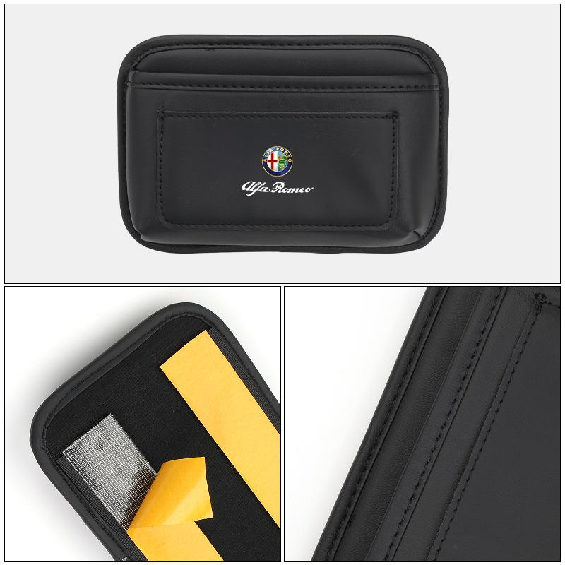 Car Pocket Sticky Storage Hanging Bag Self-Adhesive For Alfa Romeo Giulia Giulietta Stelvio 156 159 147 Mito Tonale Brera Disco zj5
