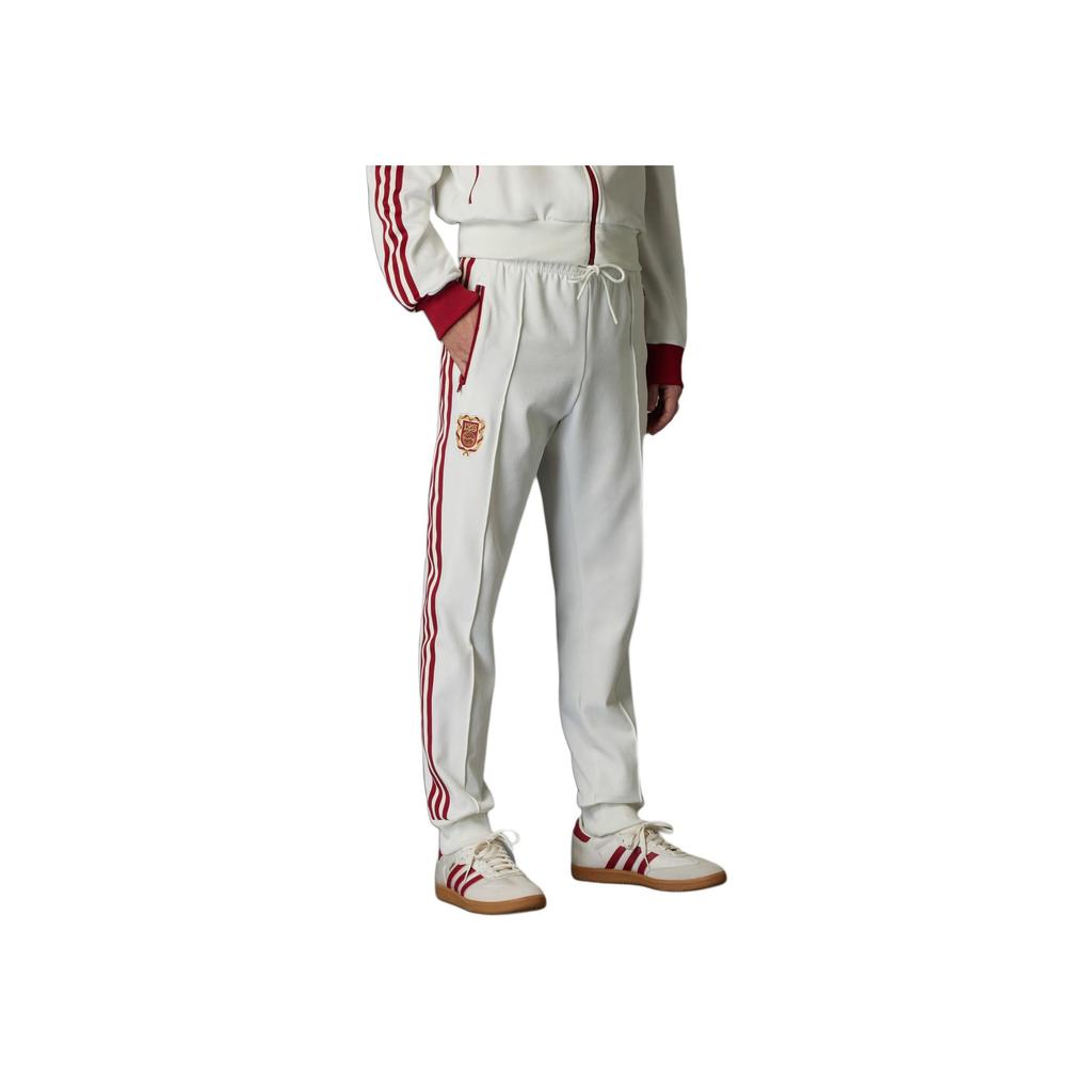 Adidas Originals Striped Mid-Rise Drawstring Slim Fit Retro Sport Spliced Knitted Pants Men Pants Off-White JF0594