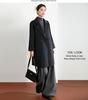 Women's Mid-Length Black Double-Faced Cashmere Wool Coat - 2025 Autumn/Winter Collection