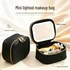 Portable Waterproof LED Mirror Makeup Bag - Mini Travel Beauty Storage