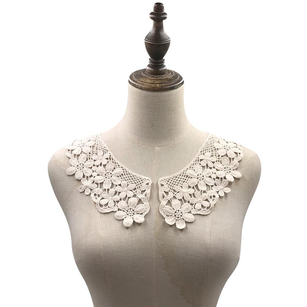 Perfect Match Lace Fabric Neckline Detachable Fake Collar Diy Sewing Collar Breathable Scarf Around Neck Flower Sweet Hollow Comfortable Patch
