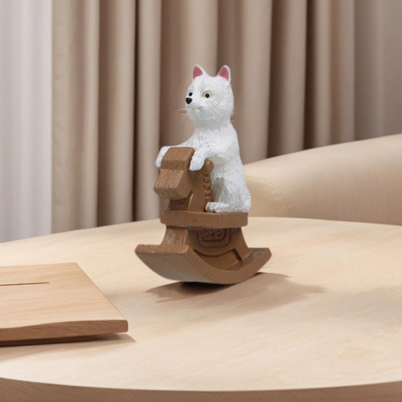 Lovely Double Dog Design PVC Sculpture Vehicle Dashboard Decoration Home Office Display Ornament