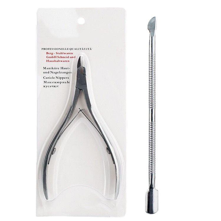 Stainless Steel Manicure Set: Cuticle Nipper, Pusher, and Fork