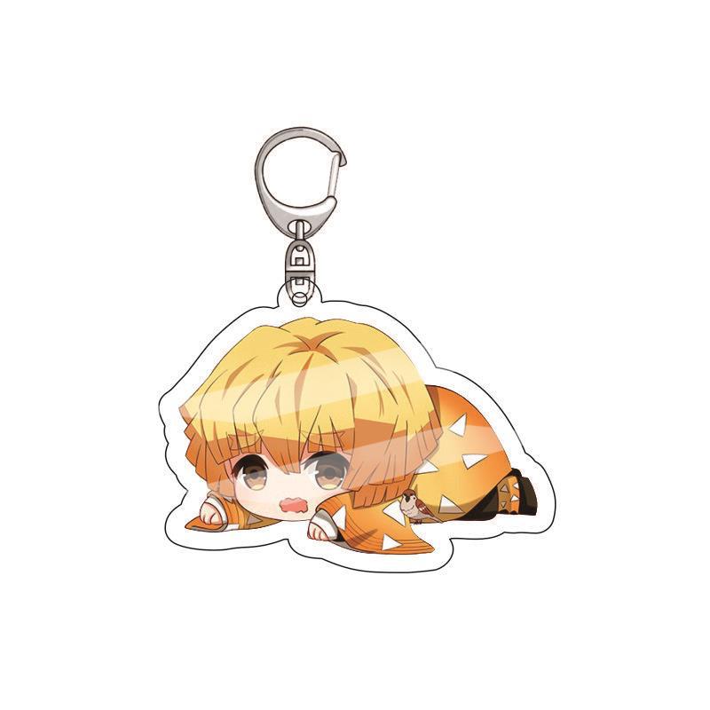 Anime Acrylic Keychain Pendant Demon Slayer Kimetsu No Yaiba Accessories Creative Ornament Hanging Charm Gift For Fans Cosplay Carry Mini Lightweight