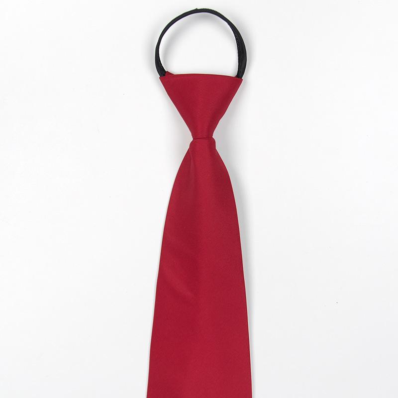 Men's Easy-Pull Zipper Formal Business Suit with High-Quality Blue, Red, and Black 10cm Tie