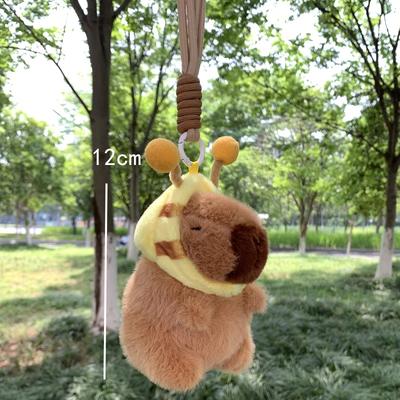 Cute Bee Capybara Plush Toy Kawaii Animals Fluffy Capibara Keychain Soft Stuffed Bee Backpack Tentacle Hat Pendant Birthday Gift
