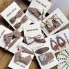 Korean Style Handmade Plaid Bow Hair Clip for Girls - Coffee Color