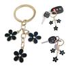 Colorful Flower Keychain Zinc Alloy Floral Keyrings Fashionable Bag Charm Key Holder Ornament Gift for Women and Teens