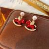 Zodiac Pony Cartoon Horse Earrings Chinese Horse New Year Red Drop Earrings  Lady