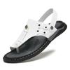 Newest Mens Sandals Genuine Leather Casual Shoes Men Beach Sandalia Brand Man Slippers Black White Sneakers Comfortable Summer Shoe