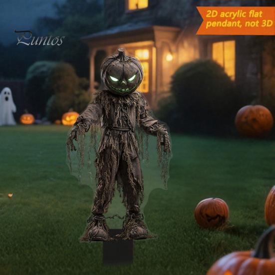 Weather Resistant Yard Decor Halloween Scarecrow Garden Stake, 2D Flat Creepy Zombie Ornament, Spooky Doll Horrifying Lawn Ornaments Decoration, Scary