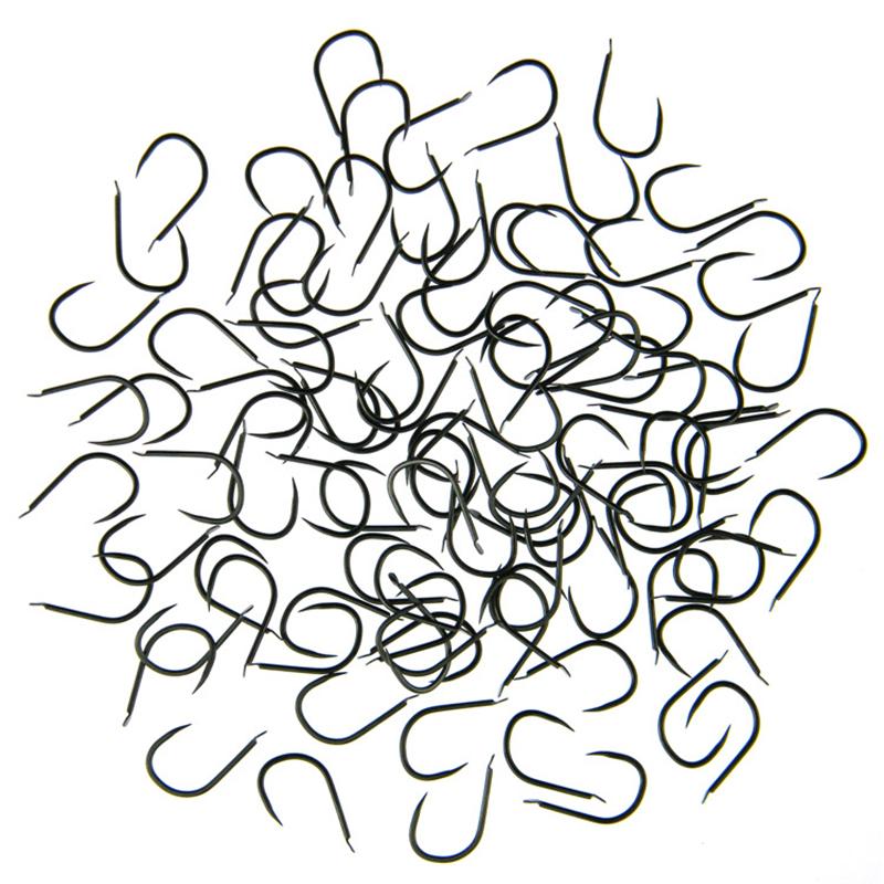 100 Stück verpackt Iseini Haken Widerhakenlos Kohlenstoffstahl Schwarz Karpfenangeln Wildangeln Langer Schenkel Schwarz Karpfenangeln Zubehör