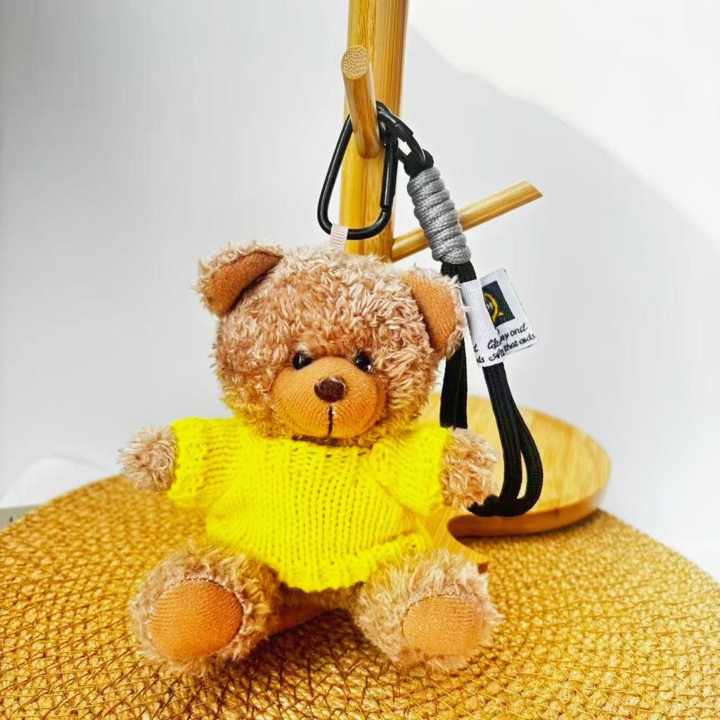 Wearable Teddy Bear Keychain Pendant – Plush Toy Gift for Graduation Season with Logo Print