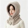 Solid Color Knitted Hooded Cap Wool Blend Earflap Hat Simple Winter Cap  Outdoor