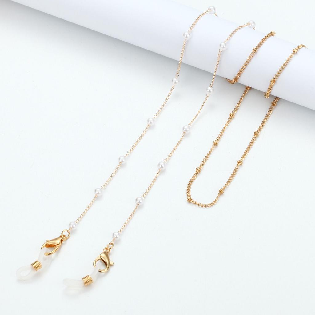 Bohemian Lanyard Metal Eyeglass Cord Pearl Glasses Chain Sunglasses Chain Mask Holder Mask Chain