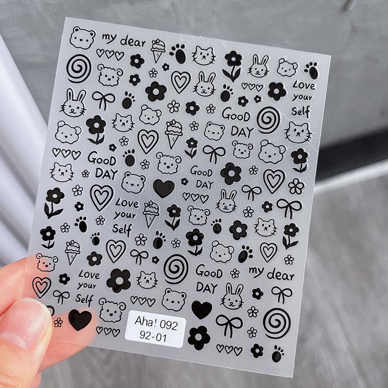 

3D Мультяшный Рельеф Граффити Наклейка для Ногтей Маленький Узор Декоративная Наклейка Наклейки для Нейл-арта Инструмент для Маникюра Шармы для Маникюра Декаль as the picture