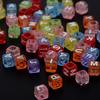 200 Pcs Mix Square Acrylic Alphabet Beads Charms Large Hole DIY Crafts 1
