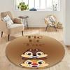 Cute Chip 'n' Dale print round floor mat, home rug decoration, cartoon welcome doormat, non-slip and stain-resistant.