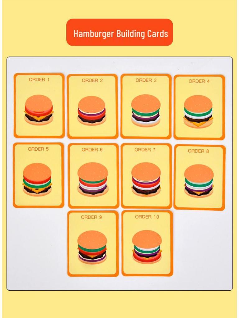 Wooden Play Food Set: Burger, Fries, Sandwich Toy for Pretend Kitchen Fun