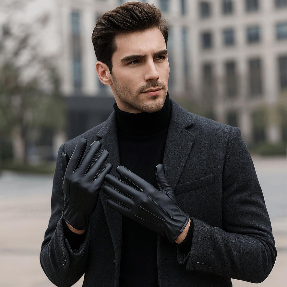 Black Full Finger Mittens Punk PU Leather Gloves Fashion Driving Gloves  Outdoor