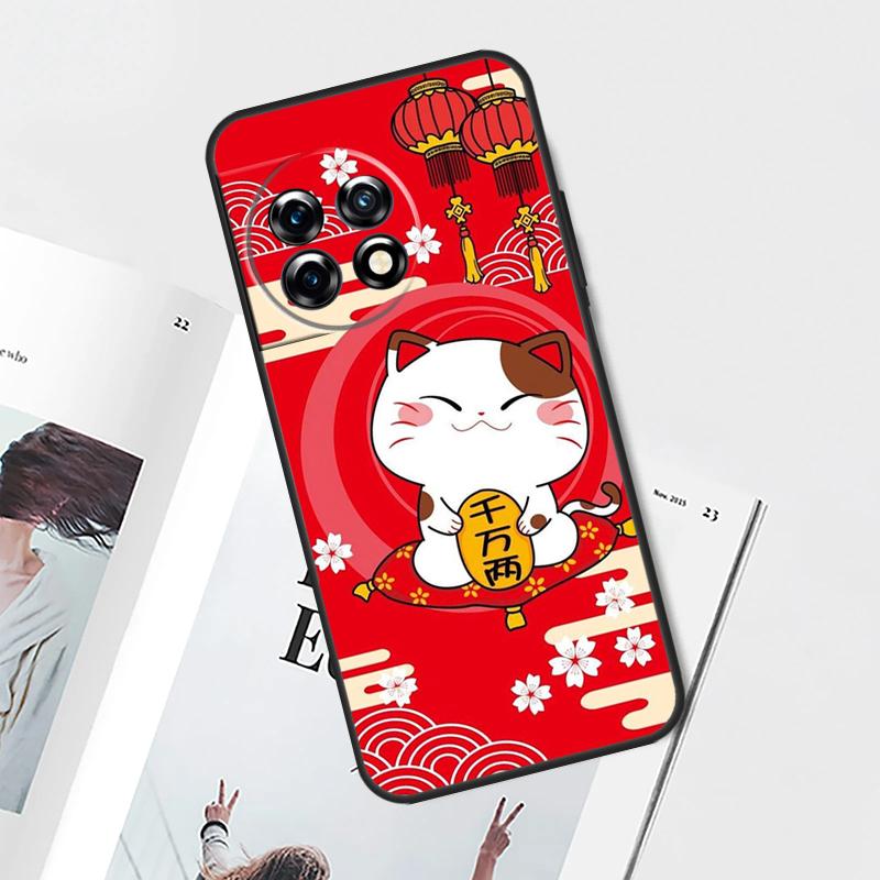 China cute lucky cat Case For OnePlus Nord CE 5 3 4 Lite N20 N30 OnePlus 15 13 12 11 10 Pro 12R 13R 10T 13T Cover